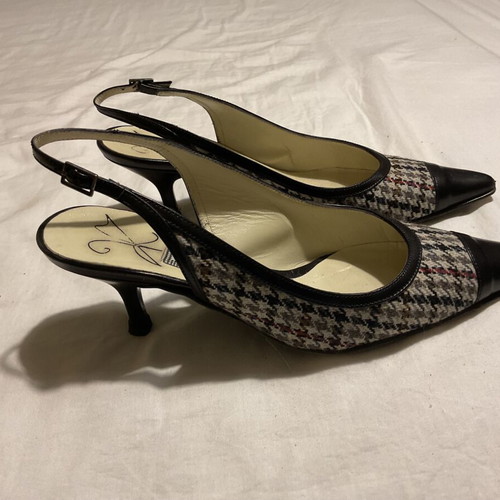 Vasilis Zoulias pumps leather and fabric like new, size 36.5, black and gray