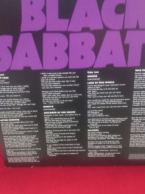 Black Sabbath Master of Reality vinyl record, metal