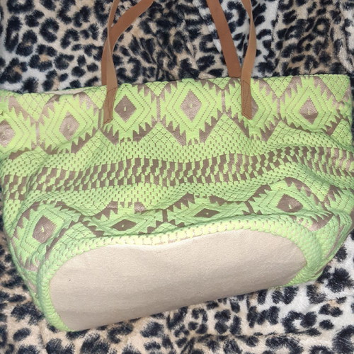 Shoulder bag new with leather straps and embroidered design