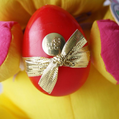 Vintage 80's Flou Flou Easter plush duck with egg El Greco new