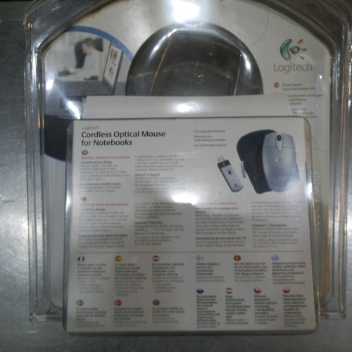 Mouse Cordless Logitech gray used, wireless with USB dongle
