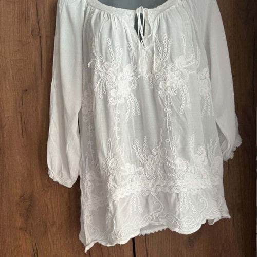 Made in Italy women's viscose blouse, M-L, white