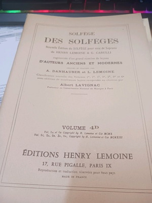Solfeges 4D Lemoine new, melodic exercises