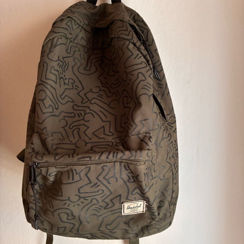 Herschel backpack special edition with Keith Haring print like new, khaki and black