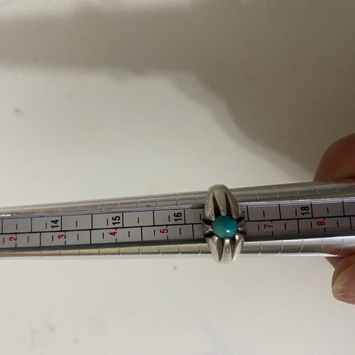 Vintage silver ring with turquoise stone used, size 6
