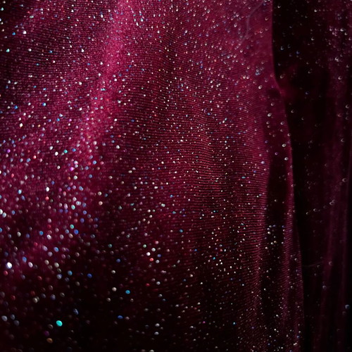 Mini velvet dress with bordó rhinestones new Pink Woman size M