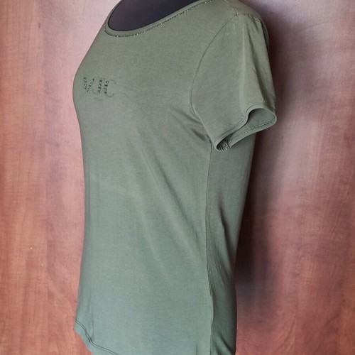 Versace Jeans Couture women's khaki T-shirt with rhinestones new size M