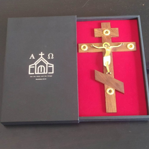 Wall Crucifix in Wood 24 x 14.5 cm new