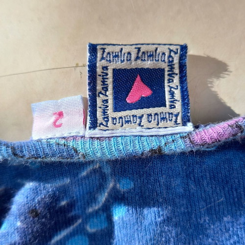 Embroidered cotton blouse used, blue, size M