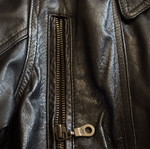 Δερμάτινο jacket καινούργιο με δερμάτινη ζώνη, unisex, μαύρο