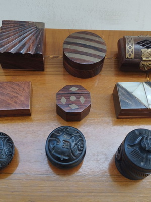 Handmade decorative boxes pack of 9, like new