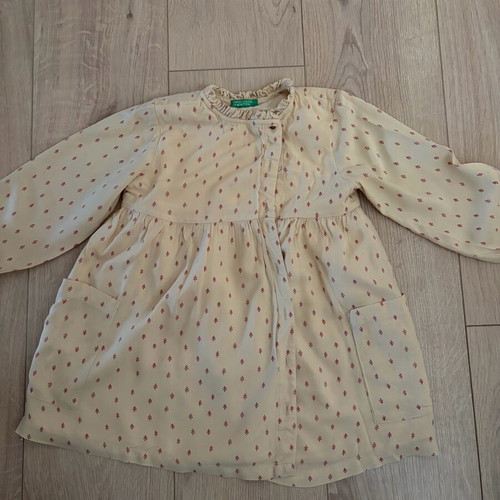 Benetton dress like new, beige, size 104 cm for 3 years old