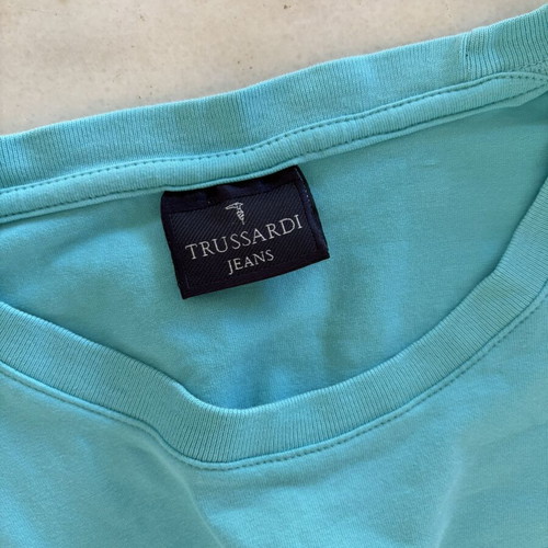 Trussardi Jeans Aqua Turquoise Cotton T-Shirt