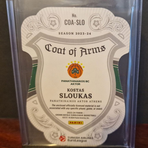 Panini Euroleague Panathinaikos Sloukas Patch new, limited 25