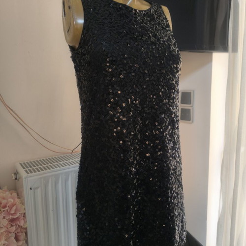 H&M black sequin dress size S like new
