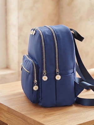 Backpack with Daisy Details, Blue