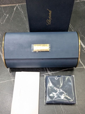 Chopard sunglasses case very large new blue with card and cloth XL