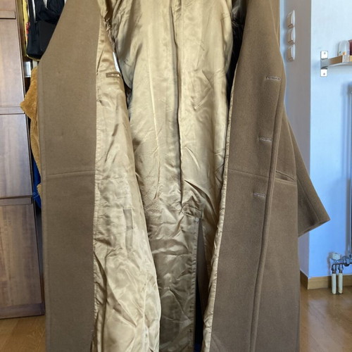 Wool and cashmere coat used, brown, size XL