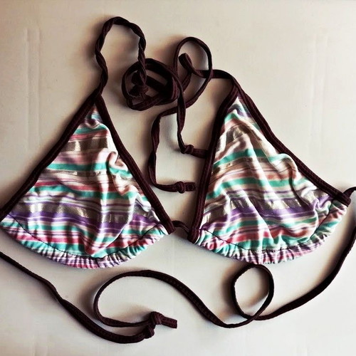 Bikini top striped colorful triangle, like new