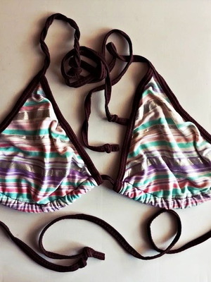 Bikini top striped colorful triangle, like new