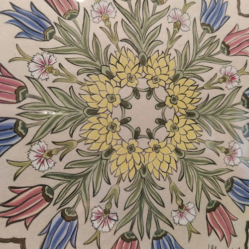 Handmade painting used with oriental motif and tezhip technique