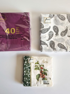 Set of 3 napkin packs new