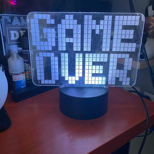 LED lamp “GAME OVER” RGB new, colorful gaming decoration