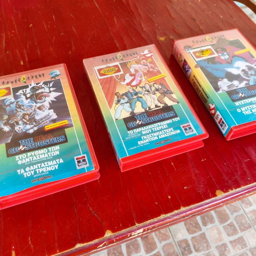 The Real Ghostbusters VHS set of 3, Video Sonic 1989, Greek dubbed