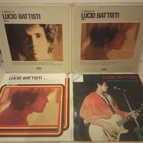 Lucio Battisti vinyl records used, Greek editions, pack of 4