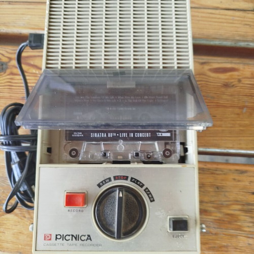 Picnica P-71AC vintage portable cassette recorder used, 1970s-80s