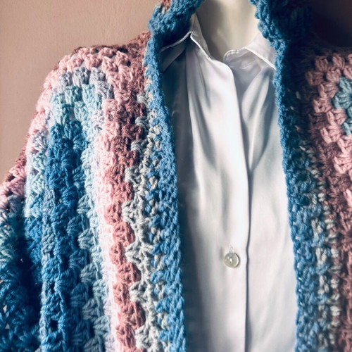 Handmade knitted cardigan new in pastel shades