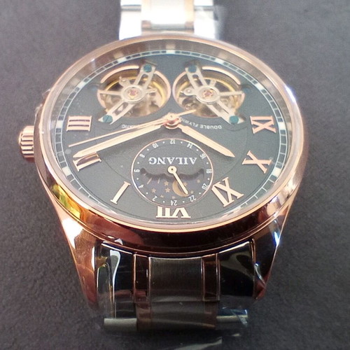 Ailang Double-Balance Automatic Men's Watch new, 42mm, gold and silver