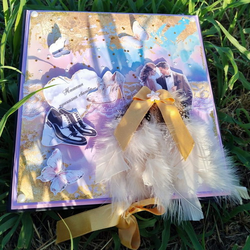 Handmade pop-up scrapbook album "Our Fairytale Wedding" new