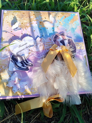 Handmade pop-up scrapbook album "Our Fairytale Wedding" new