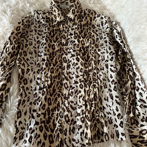 Leopard Shirt used, size M to XXL, beige and brown