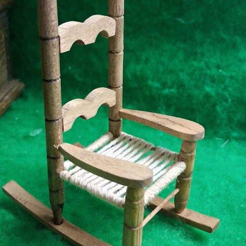 Handmade wooden rocking miniature chair