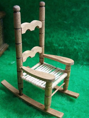 Handmade wooden rocking miniature chair