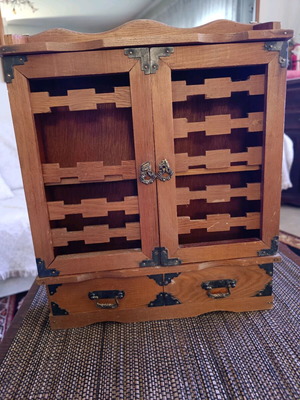 Wooden vintage key holder used with doors and small drawers