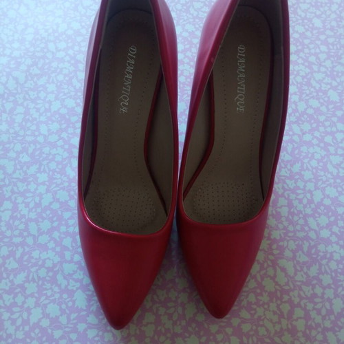 Red high heels, size 37