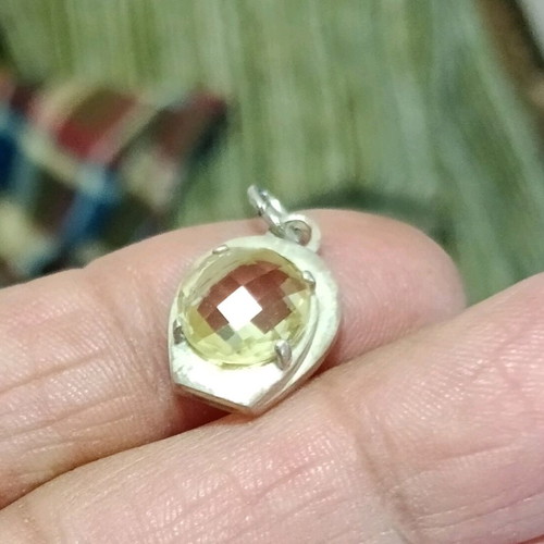 Silver 950 pendant vintage with citrine gemstone