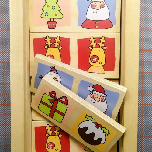 Christmas Dominoes ELC new wooden board game