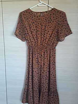 Shein dress, brown with black spots, size S