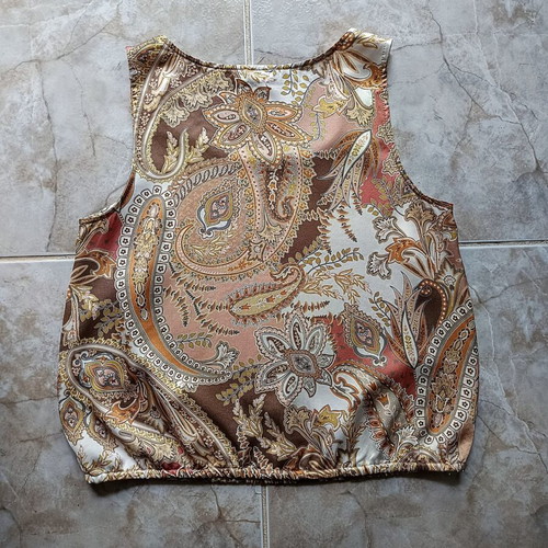 Monari sleeveless blouse new, beige multicolor, sizes M-L
