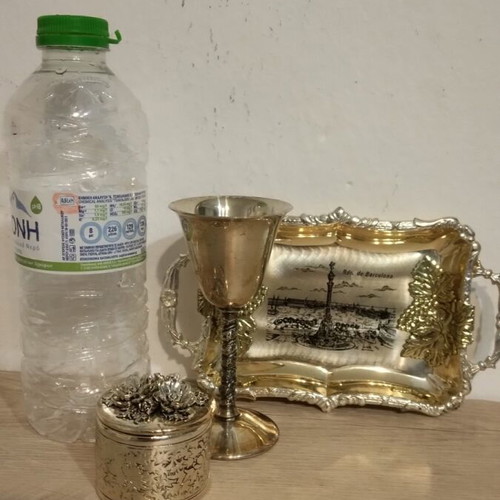 Silver-plated set like new, 3 pieces