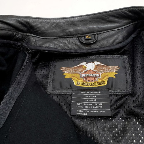 Harley Davidson men's original leather jacket XL-2XL like new, black