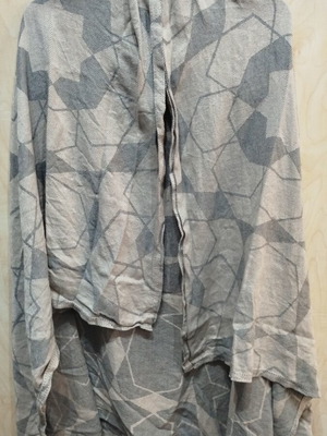 Travel jacquard blanket shawl gray 1x1.30 with geometric patterns new
