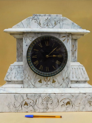 Marble tabletop clock like new, French made, 110 years old