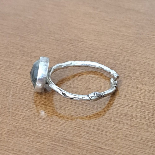 Handmade labradorite ring new, silver with blue stone