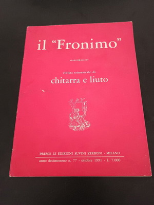 Книга за музика Il Fronimo chitarra e liuto като нова, италиански