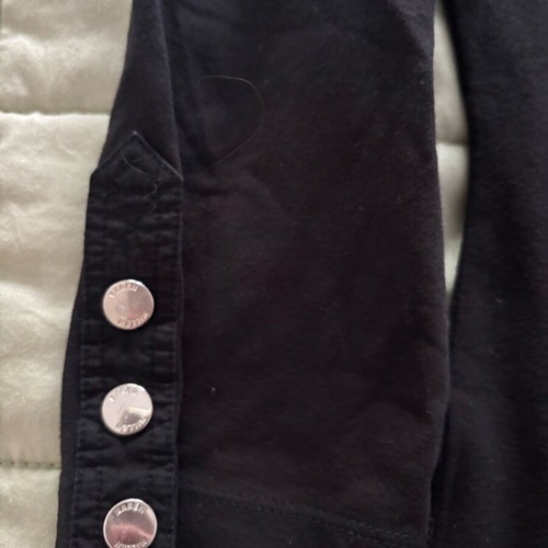 Karen Millen black cotton blouse used, size 12 UK